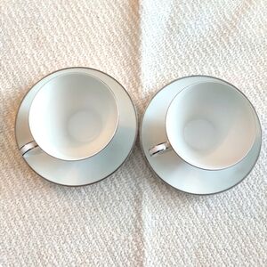 Noritake China 6127 Fremont Tea Cup and Saucer - 2 Sets (4 pcs) made in Japan